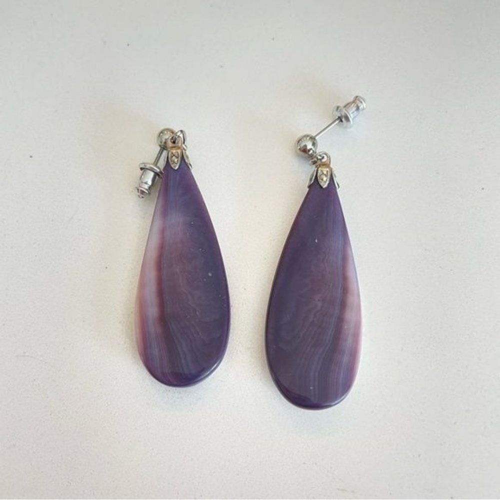 3 For $10! Purple Stone Drop Earrings